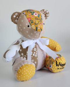 Melody Bear- Baby Clothes Keepsake