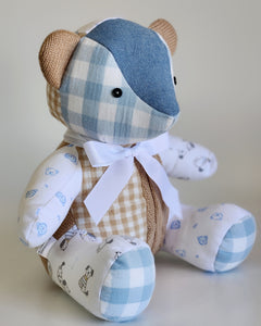 Baby Boy Melody Bear- Baby Clothes Keepsake