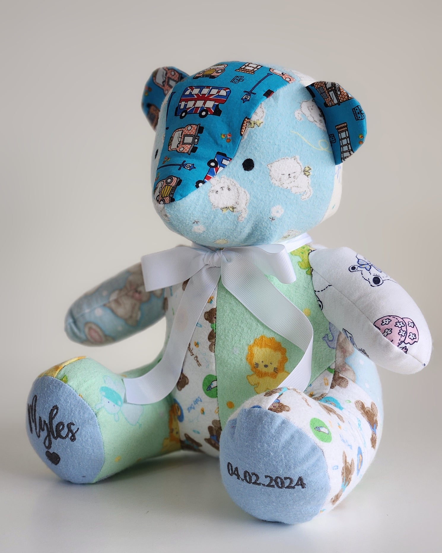 Baby Boy Melody Bear- Baby Clothes Keepsake