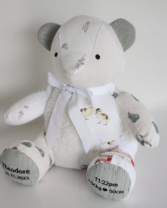 Baby Boy Melody Bear- Baby Clothes Keepsake