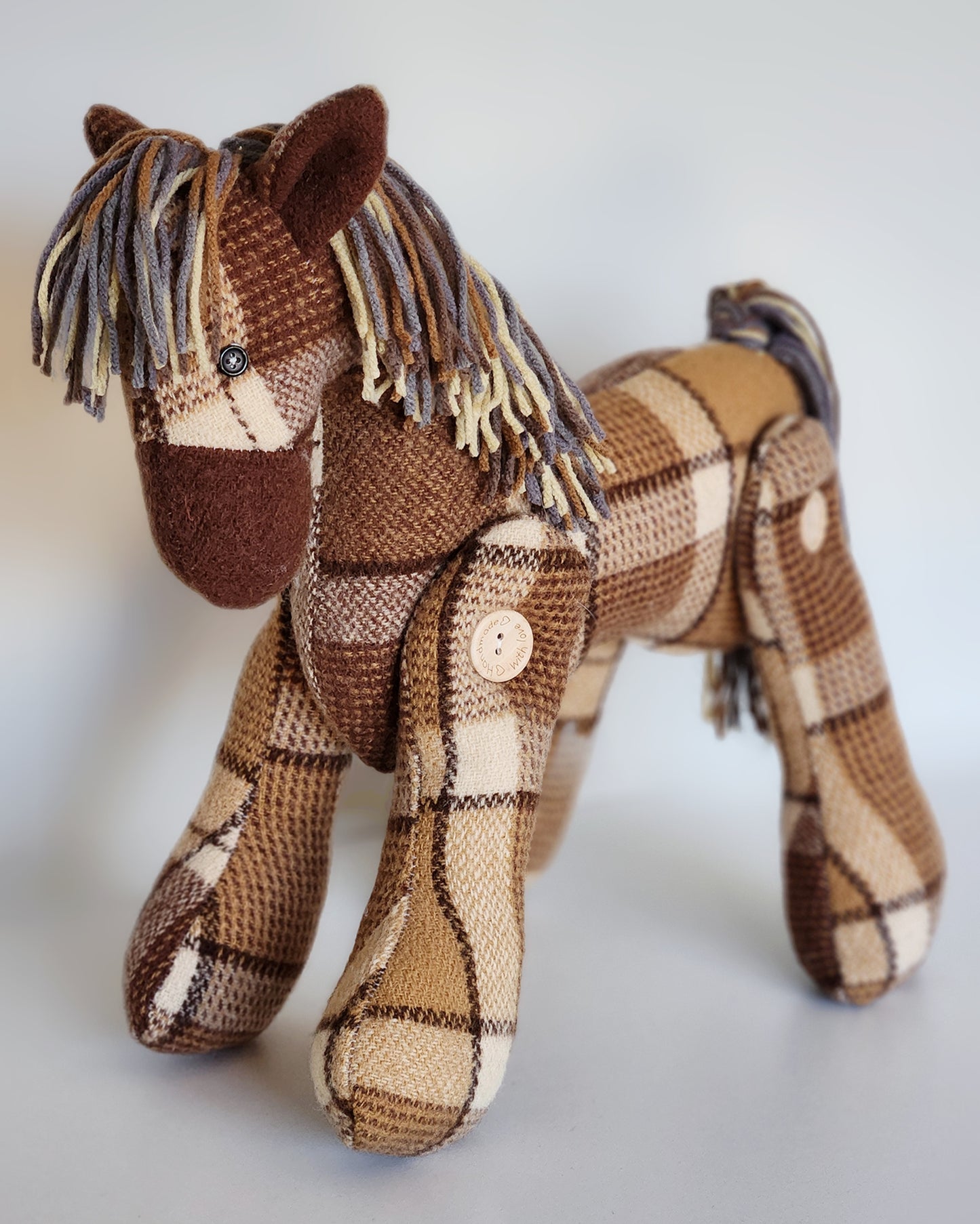 Vintage Wool Horse- Cinnamon