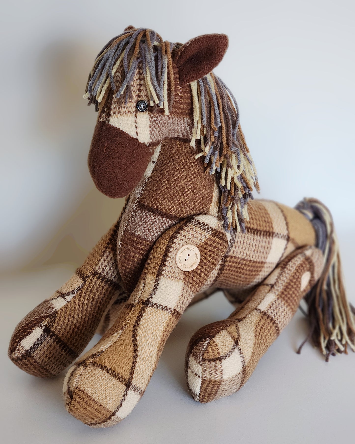 Vintage Wool Horse- Cinnamon