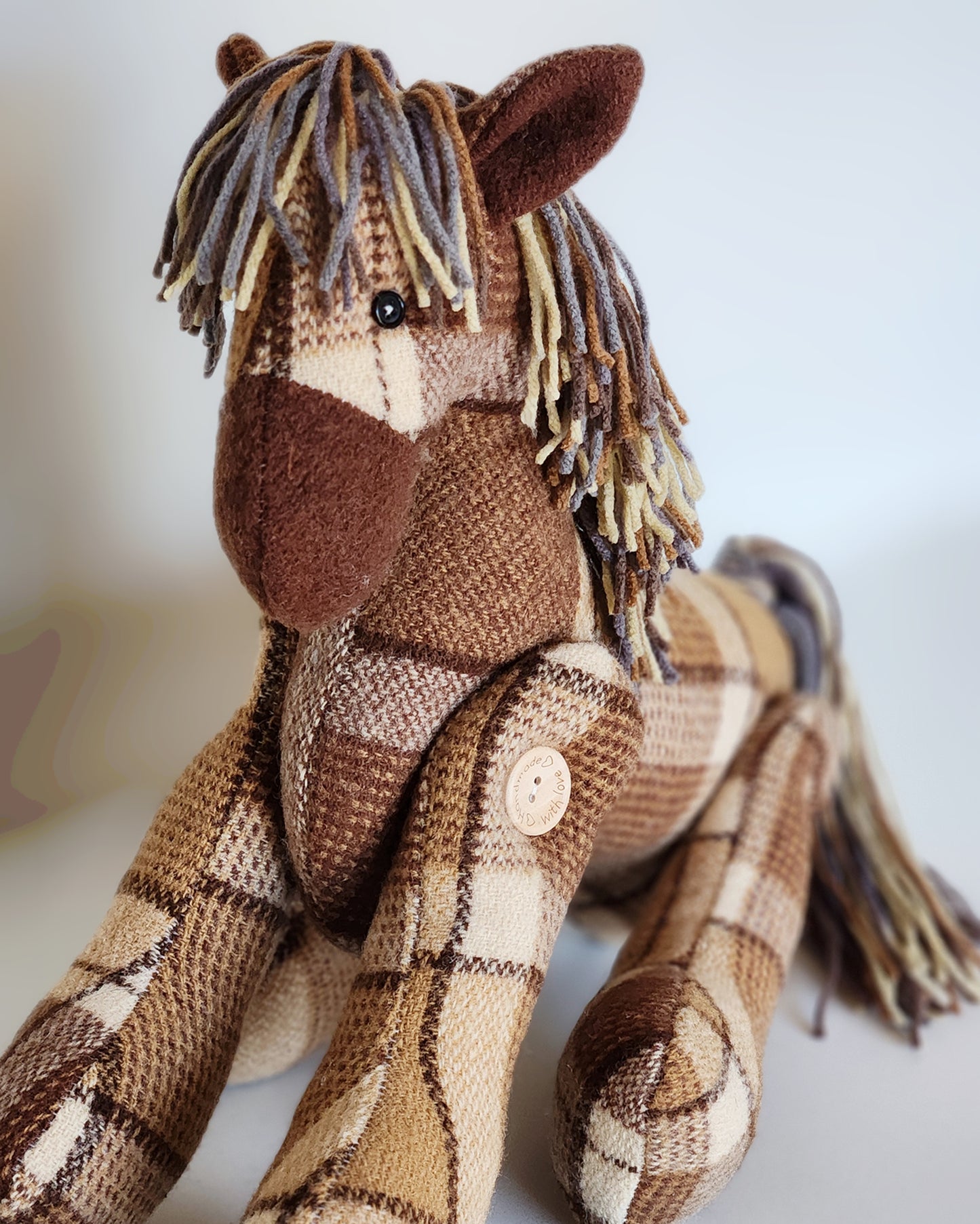 Vintage Wool Horse- Cinnamon