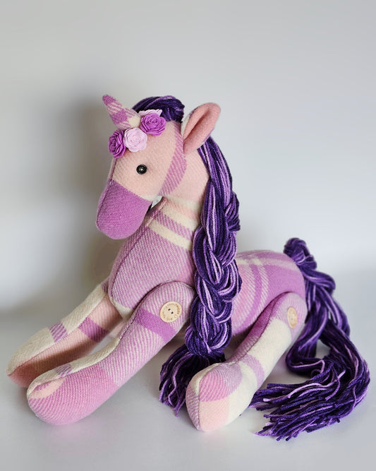 Vintage Wool Unicorn- Amethyst