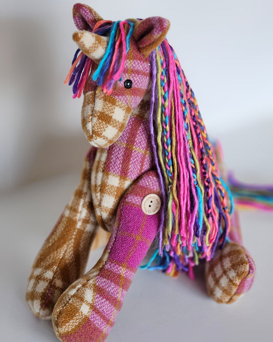 Vintage Wool Unicorn- Rainbow