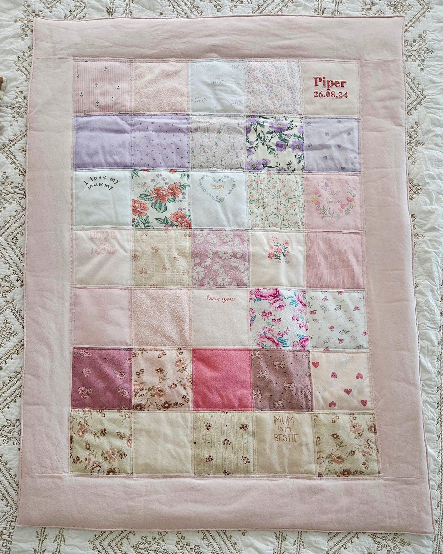 Handmade Memory Cot Quilt-Border