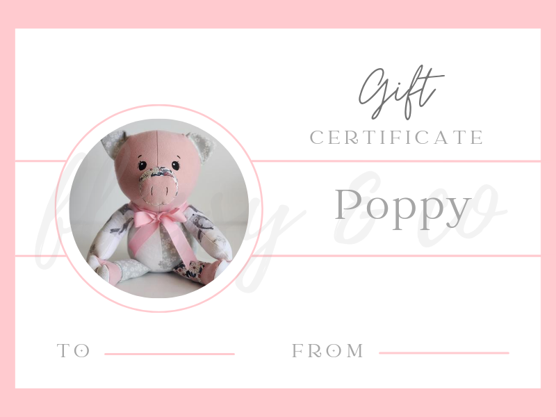Memory Bear- Gift Certificates